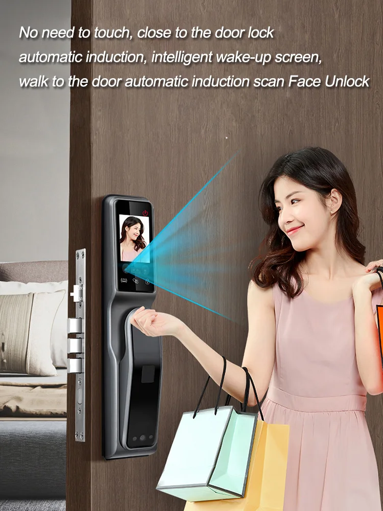 Tuya Screen Face Recognition Camera Doorlock Fingerprint Mortise