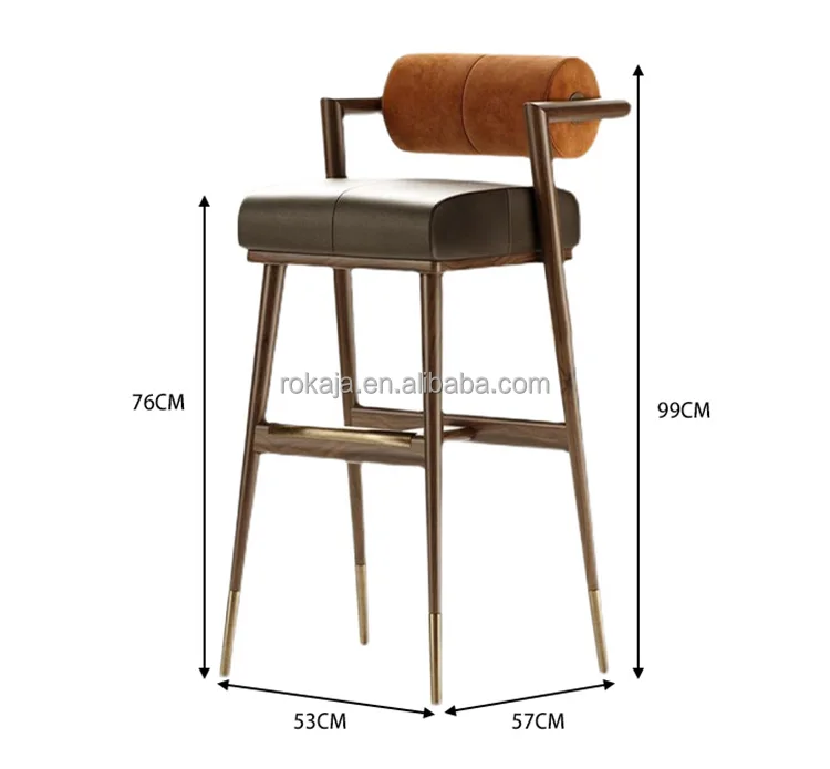 Luxury Bar Chairs Modern Barstool Wood Or Metal Frame Soft Cushion