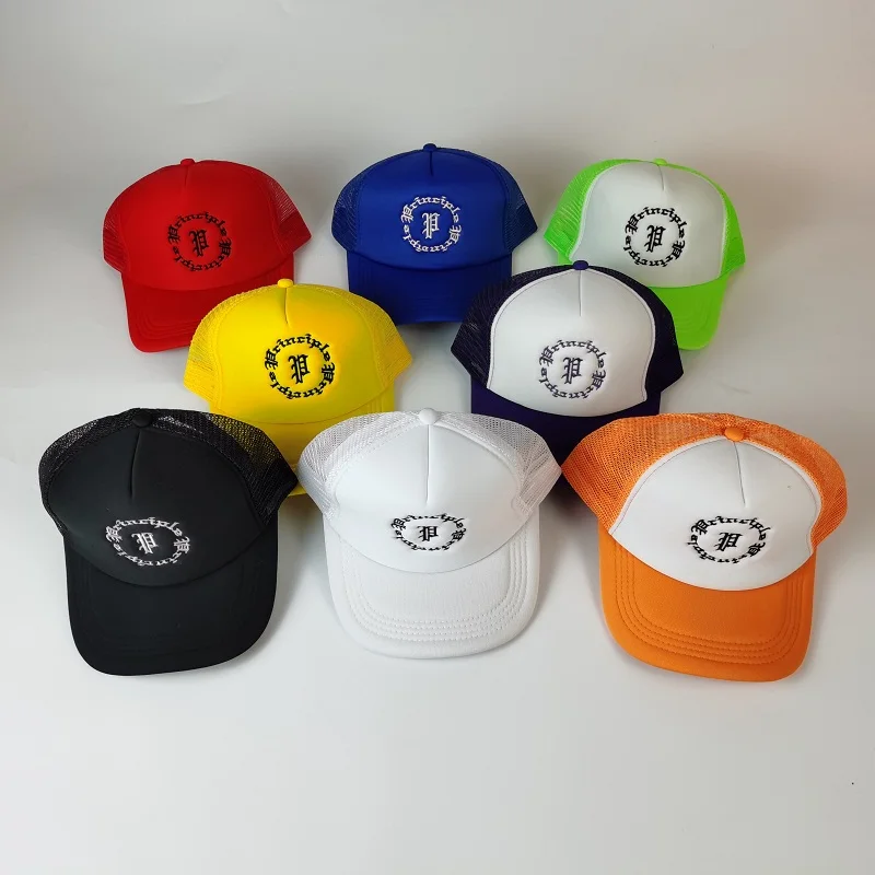 Пользовательские модные вышитые логотипы солнцезащитный козырек из пенопласта 5-панельная кепка для Дальнобойщика