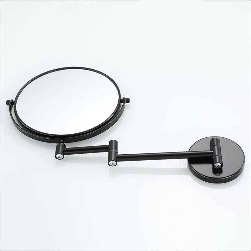 Black Bathroom Retractable Beauty Mirror Wall Hanging Folding Makeup