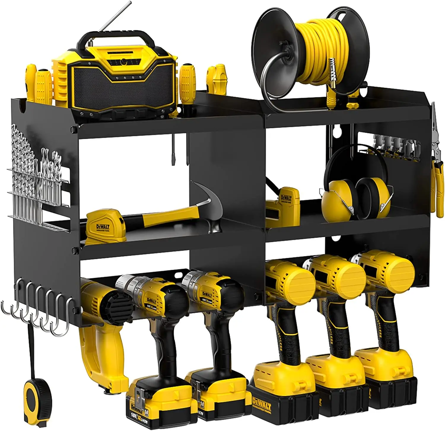 Wall Mount Garage Power Tool Organizer Storage Rack Drill Holder