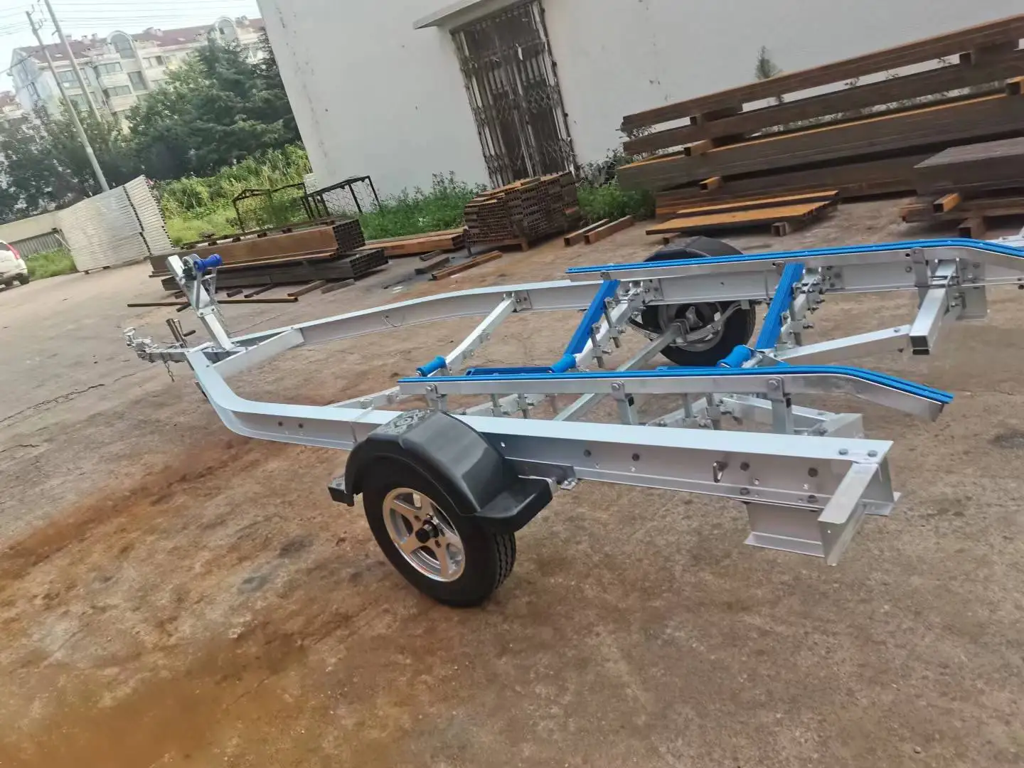 5.8 M Single Axle Poly Bunks Aluminum Boat Trailer With Vin And Dot ...