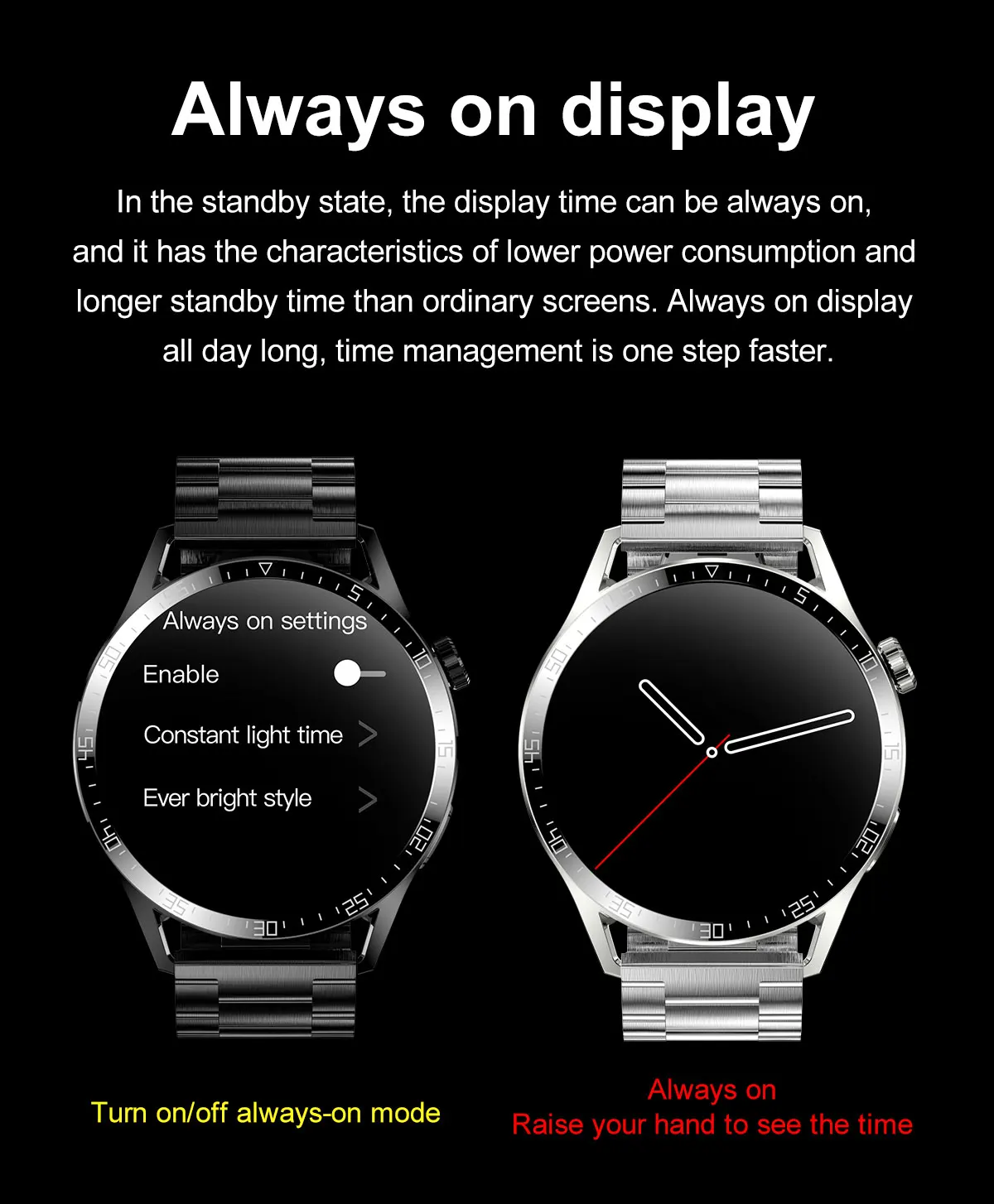 Montre connect&eacute;e Kalobee SK37 1,53 pouce avec Bluetooth, appels, intelligence artificielle vocale, lecteur de musique, NFC, bouton rotatif, &eacute;cran toujours allum&eacute; et chargement sans fil.