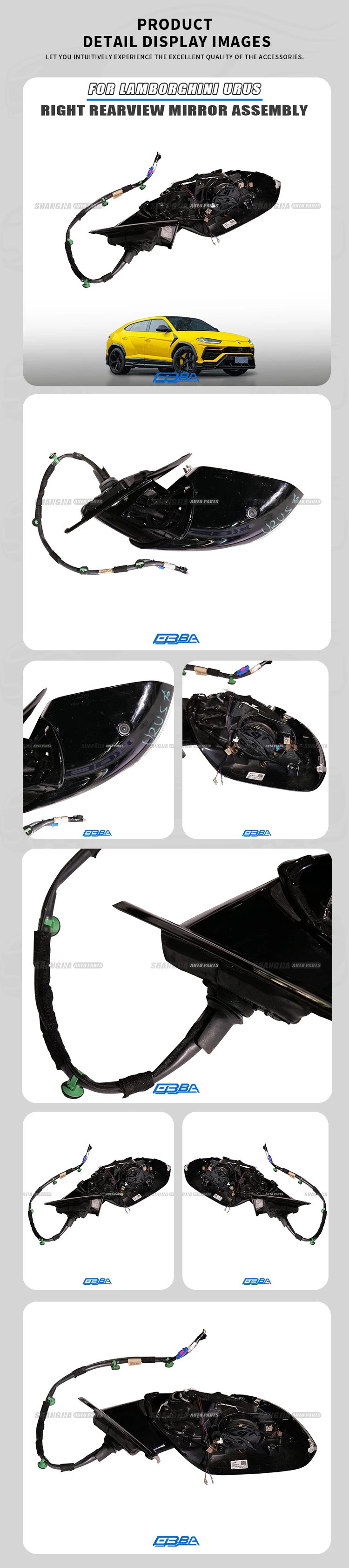 OEM 4ML857410CY9B Plug And Play Standard Spare Body Parts Cars Rearview Mirror For Lamborghini URUS details