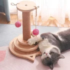Multi-Function Activity Interactive Fun Game IQ Training Wooden Toy Cat Scratcher Ball Toy