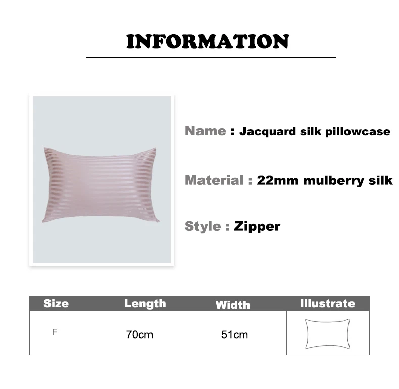 22mm Silk Zipper Pillowcase Double Side Silk Pillowcase Luxury Jacquard