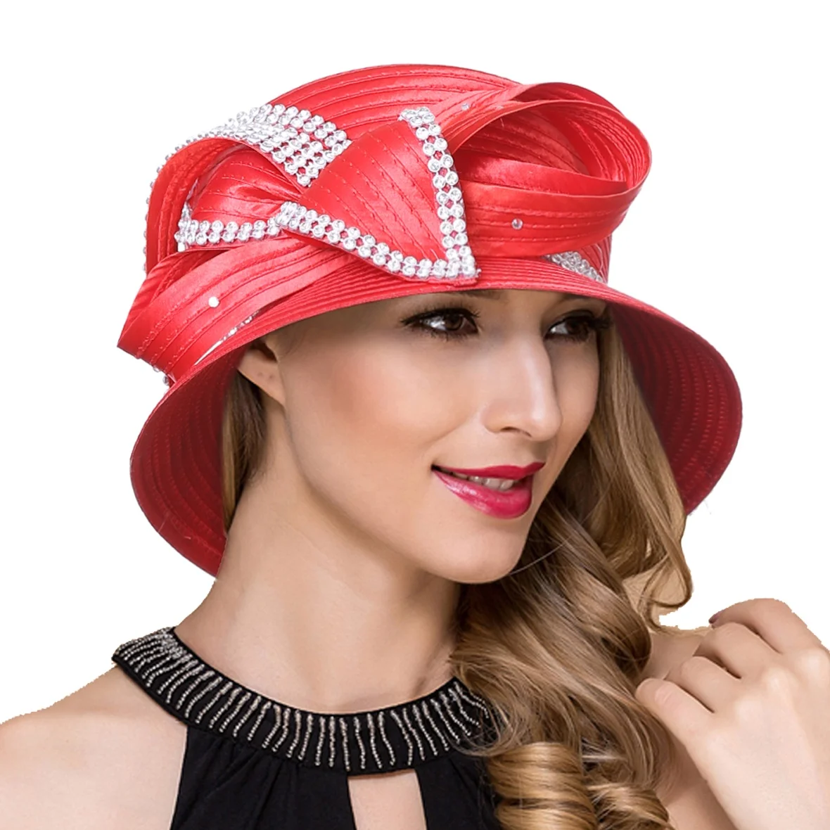 Women Derby Church Dress Cloche Hat Fascinator Floral Tea  display picture 1
