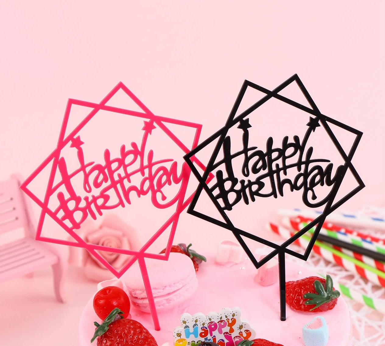 Unicorn & Rainbow Acrylic Cake Toppers – Party In A Box