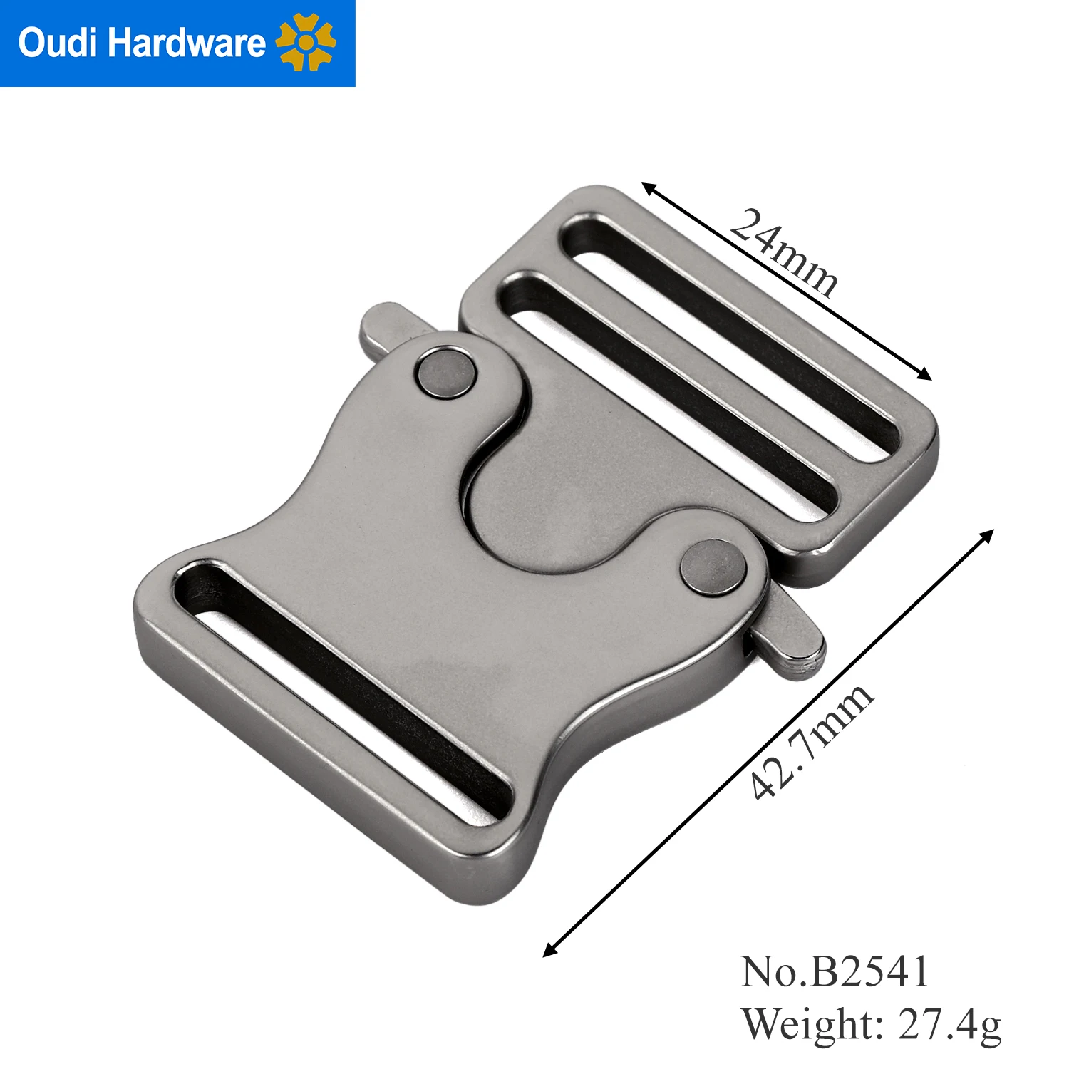 Boucle à Dégagement Latéral Rapide Métallique – 25 Mm / 1 Pouce – Noir – Uxcell