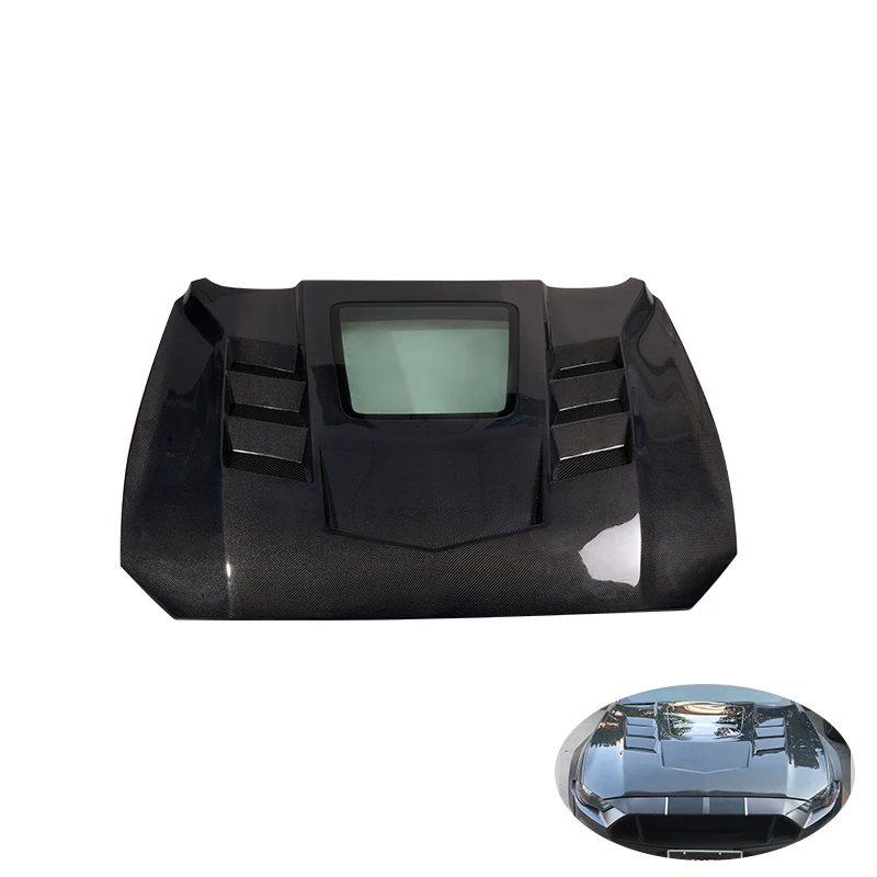 Langyu Vehicle Modification Parts Bonnet Carbon Fiber Car Engine Cover for Ford Mustang Refit GTSS 18-21 Engine Hoods