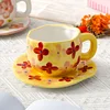 Xd-1060-007d plato para copa de viento con flor de fondo amarillo