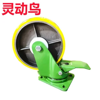Single wheel load 1 ton High value quality 4in/5in/6in/8in heavy duty iron core polyurethane pu caster wheel