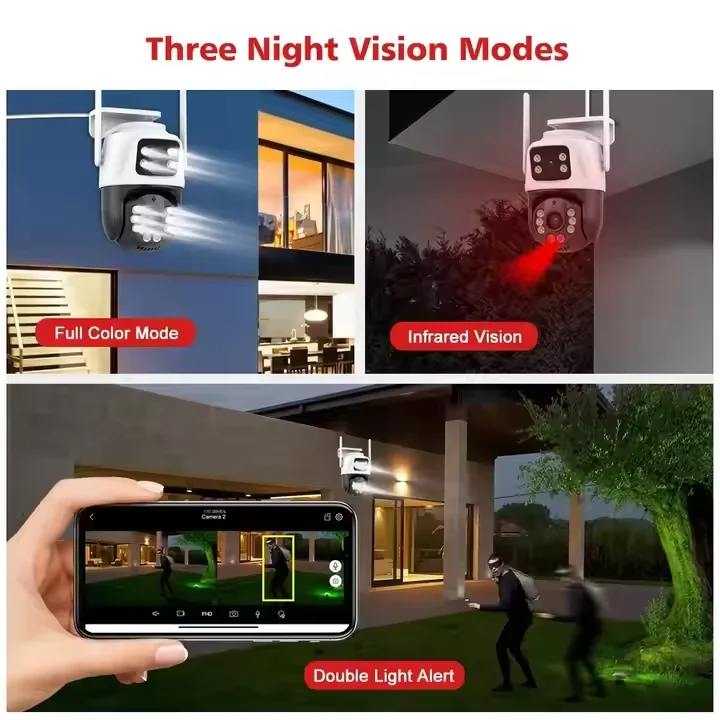 8MP PTZ Wifi Camera Dual Lens Ai Human Detect Auto Tracking Outdoor Wireless  Network Camera BOAVISION