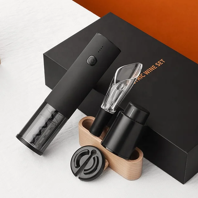 Customizable One-Touch Rechargeable Electric Wine Bottle Opener Gift Set for Mom Dad Friends Men Women
