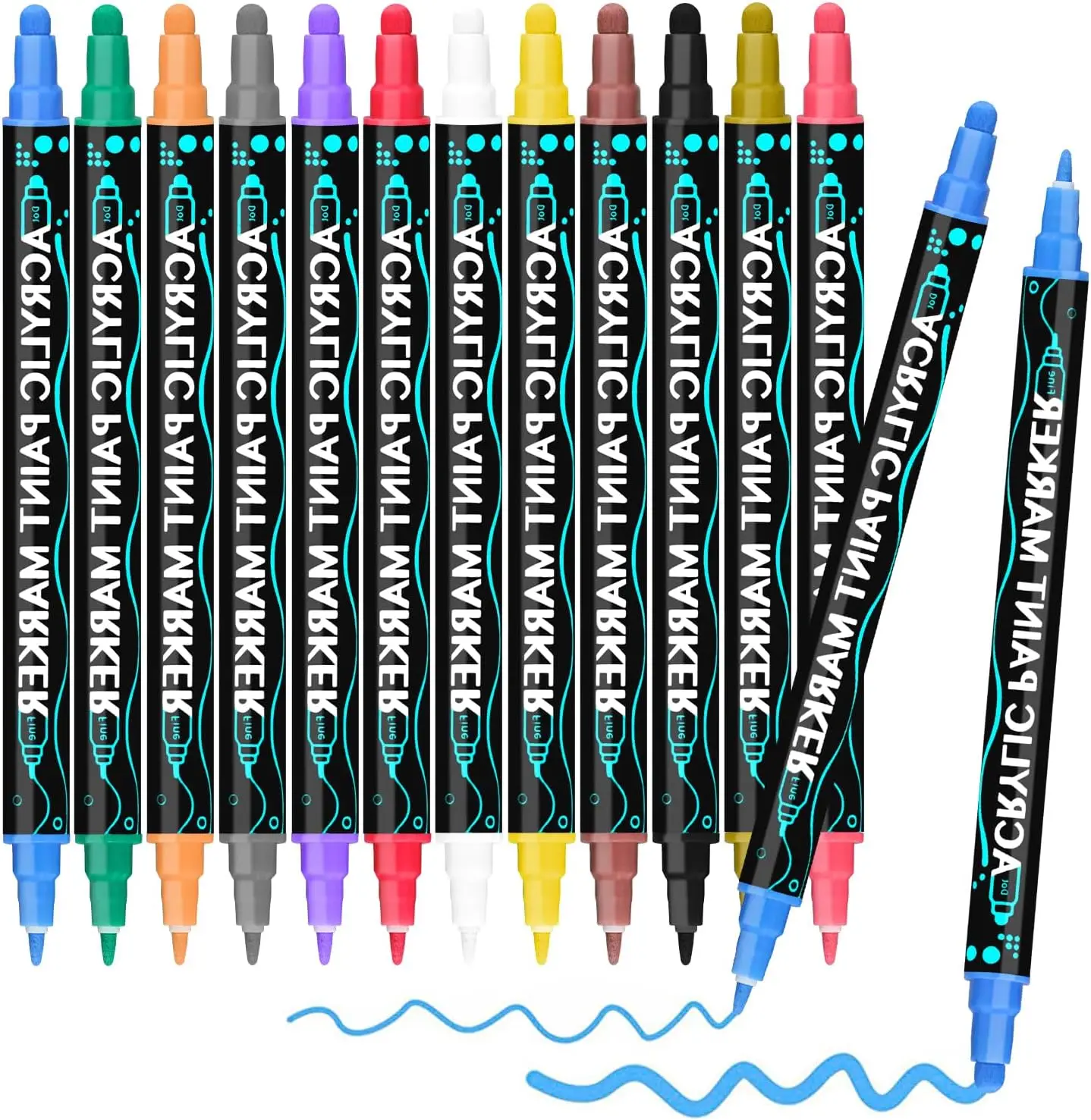 Diy 12/24/36 цветов Премиум двойной наконечник акриловые маркеры водонепроницаемый точечный цветной маркер набор