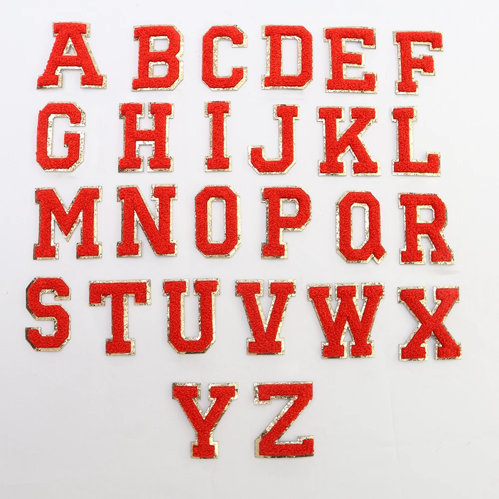 2.15 inches self-adhesive chenille letter patch