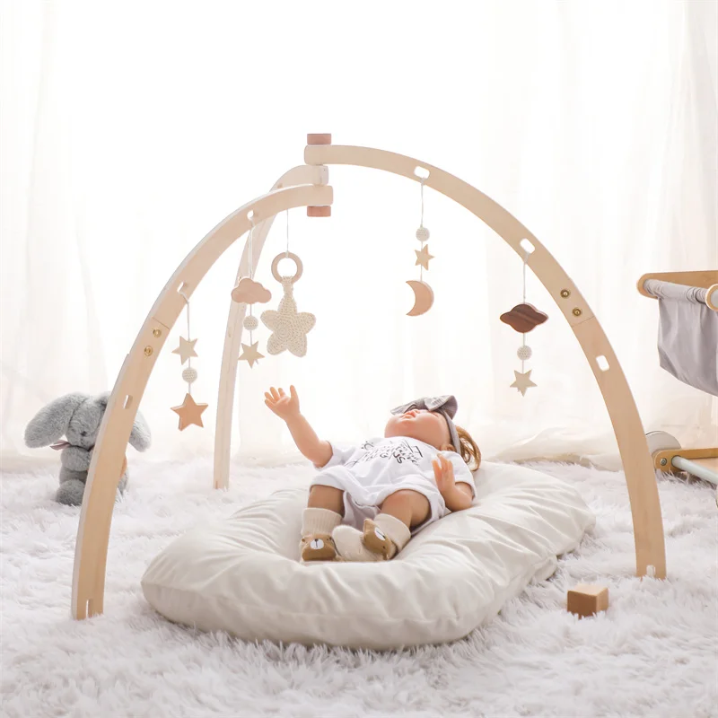 Customizable Logo Wood Baby Toy Triangular Fitness Frame Baby Activity