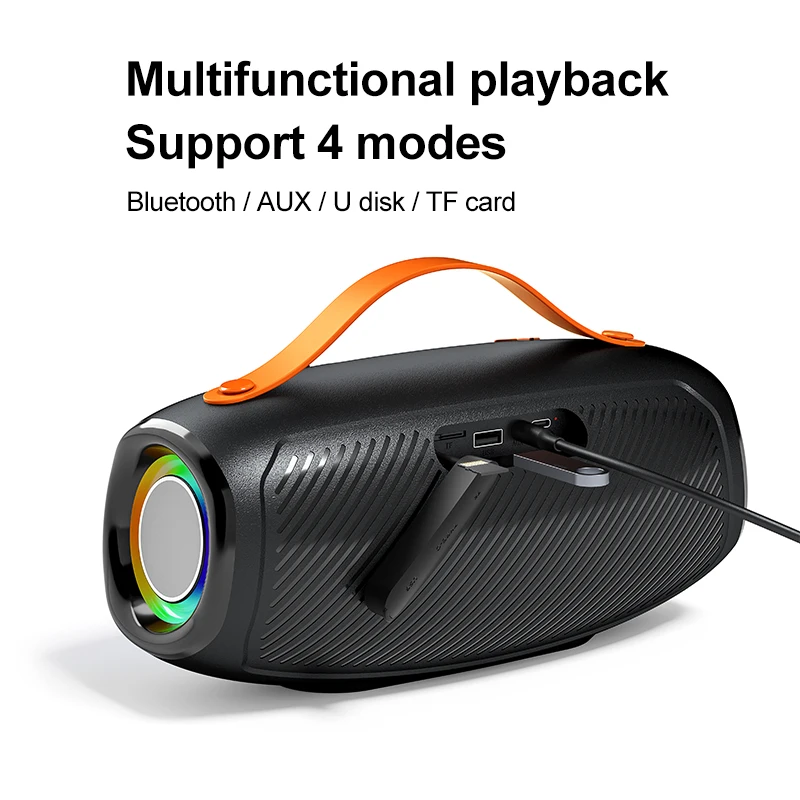 Boomboxes Speaker Sound Box Loudspeaker Wireless woofer Bluetooth Speaker With RGB Led Light