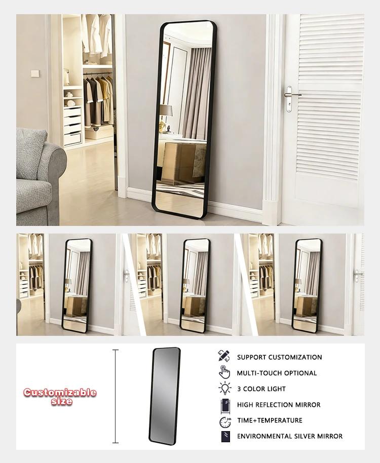 product customized design modern european extra large arch full body length floor mirror home decor full length mirror666-7