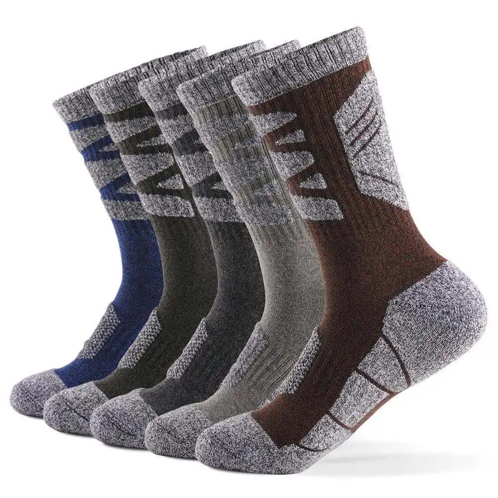Men Merino Thick Wool Socks Winter Cushioned Trekking Work Outdoor