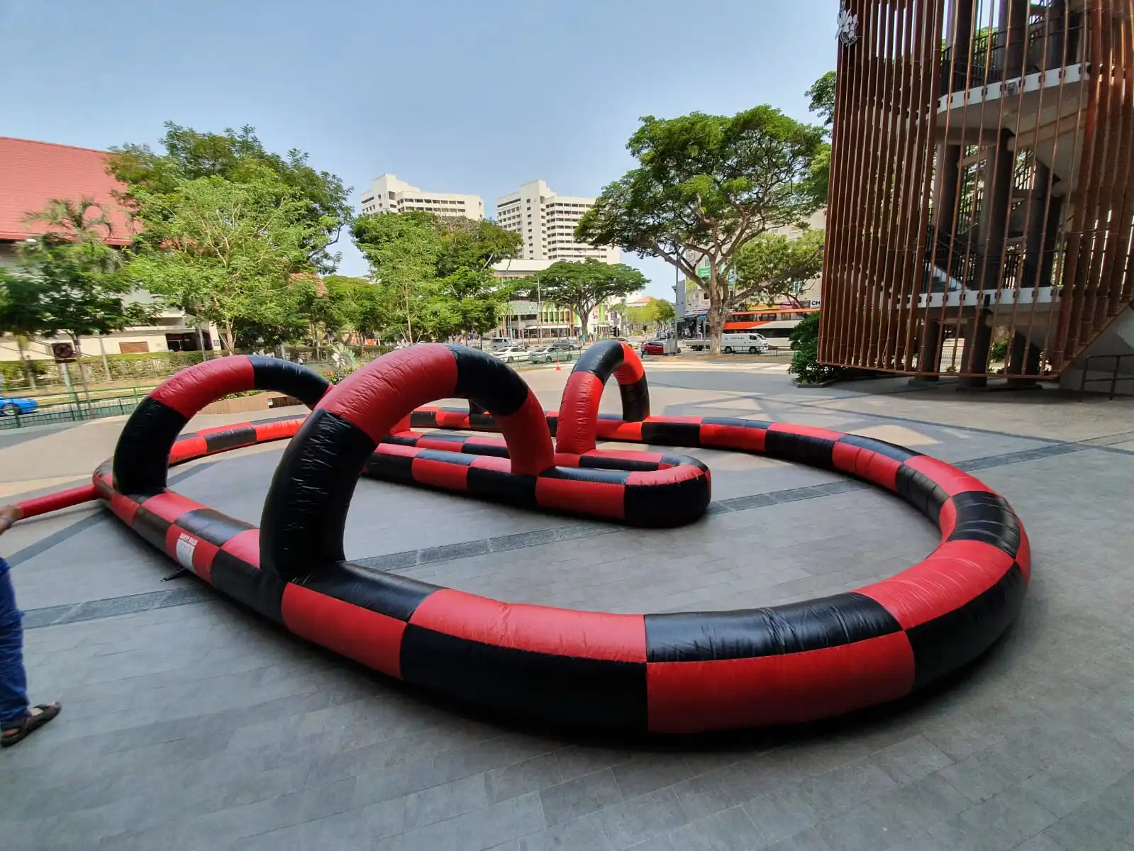 Mini Pvc Car Racing Track Inflatable Bumper Car Venue Inflatable Race