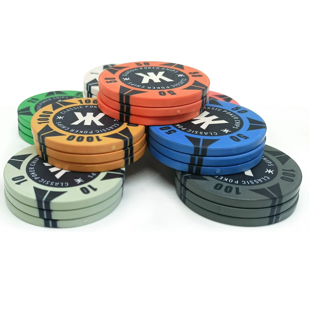 Classic Custom 39mm Ceramic Poker Chips Glossy Edge Ept Logo Can Be