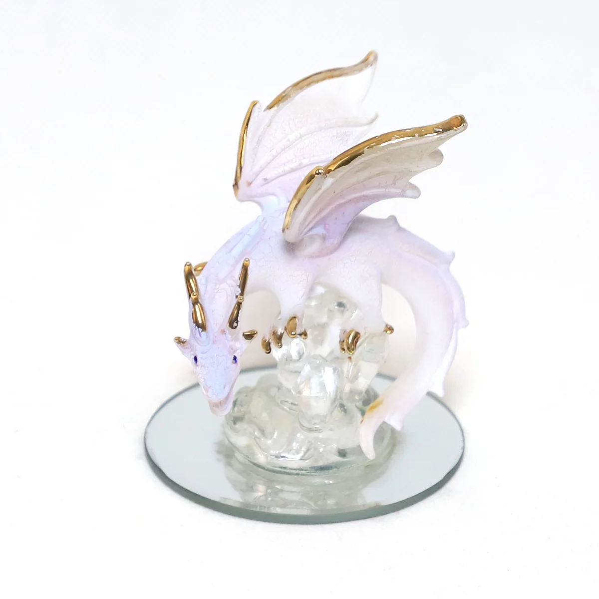 2023 New Design  Wholesale Dragon with Stars Crystal Accented Glass Figurine