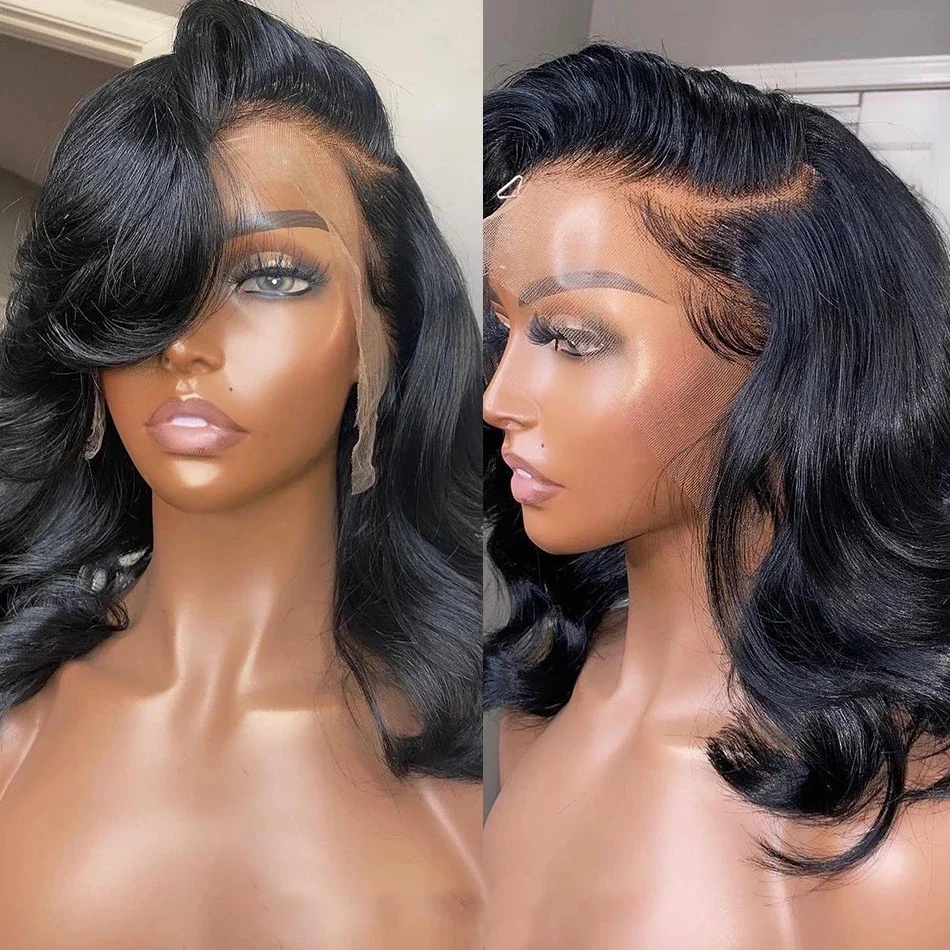 Parrucca bob lace frontal capelli veri body wave corta_voghion.com
