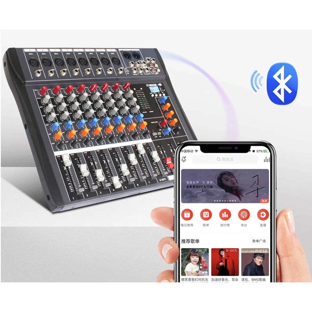 
 Профессиональный миксер эффектор аудио-интерфейс usb-трансляции консоли 12 каналов аудио смеситель звук  
