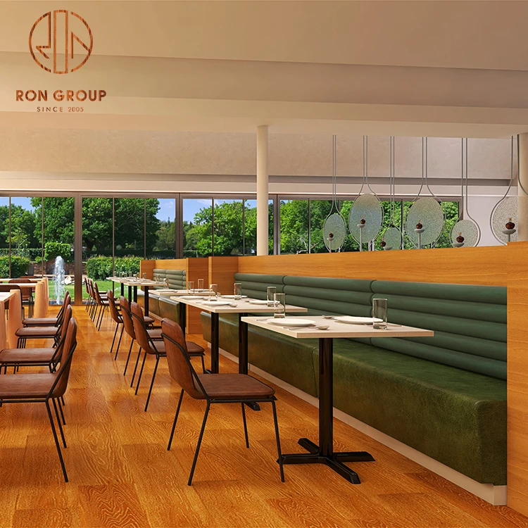 Foshan Factory Wholesale Price Modern Design Sofa Booth Seating Cafe Shop Commercial Dining Table Set Restaurant Furniture Set