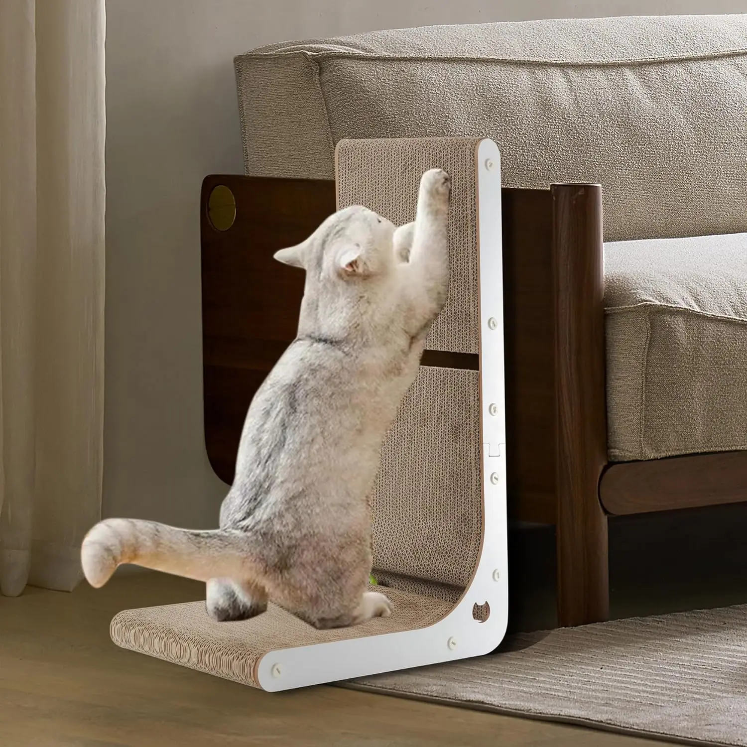 Tiragraffi Per Gatti Kerbl Drift - Graffiatoio Con Erba Gatta 48,5x18,5x7,5 Cm - Foto 8