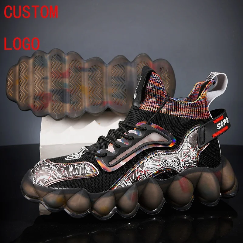 Мужская повседневная обувь, новый стиль, модная трендовая обувь, мужские модные кроссовки, мужская новая дизайнерская обувь с высоким верхом, мужские кроссовки на массивной подошве