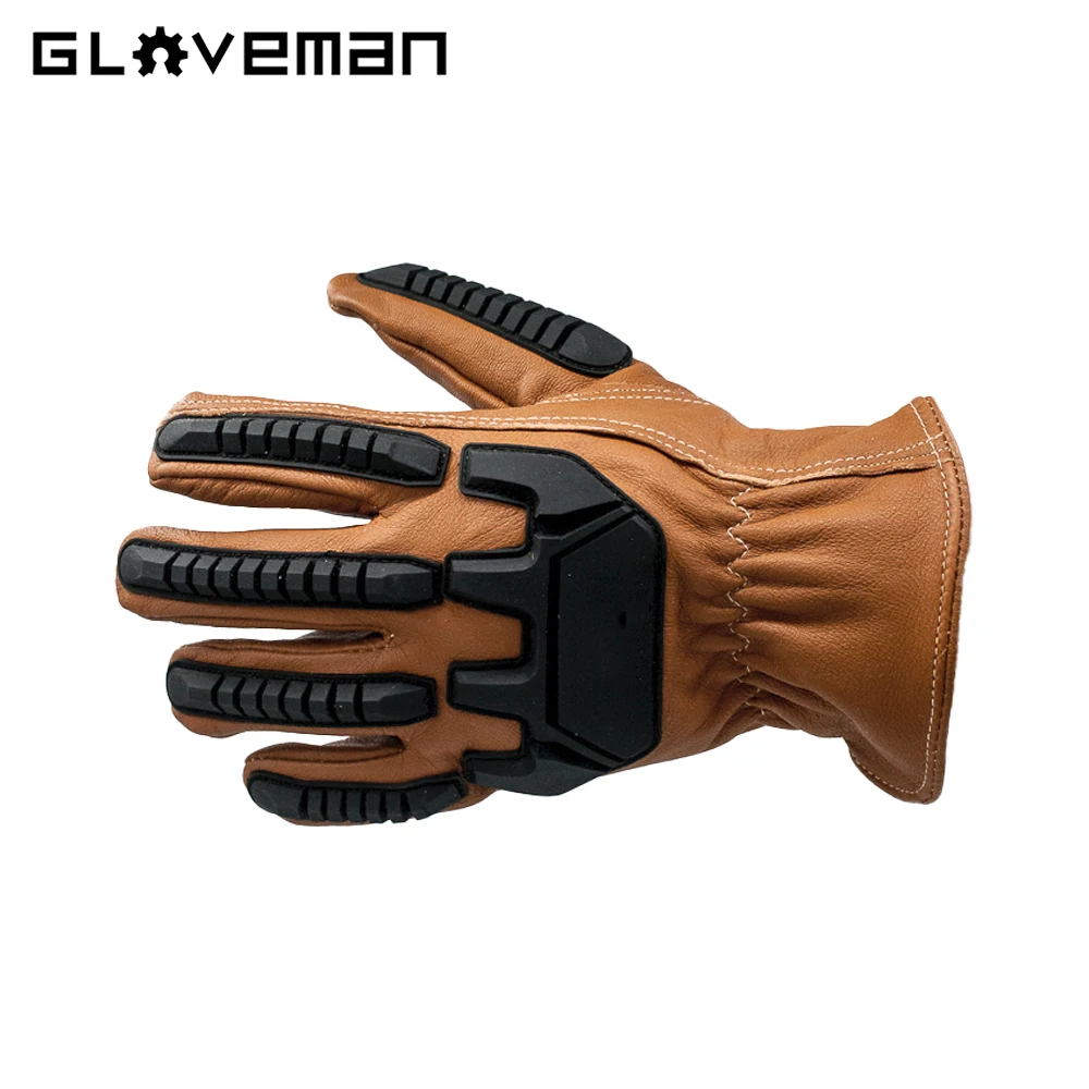 Перчатки из козьей кожи GLOVEMAN для тяжелых условий эксплуатации ТПР ударные нефтяные месторождения промышленная конструкция водонепроницаемые защитные рабочие перчатки
