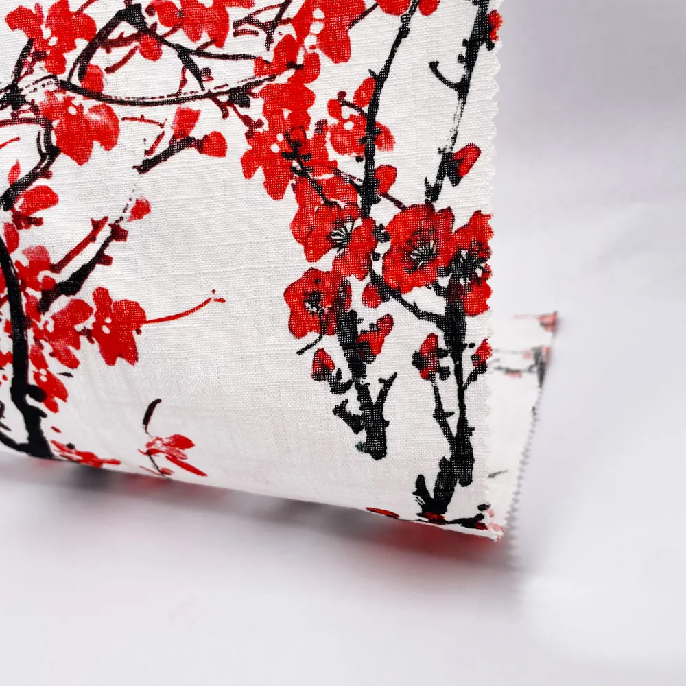 Индивидуальный модный вискозный льняной шов, реактивный цифровой принт для платьев