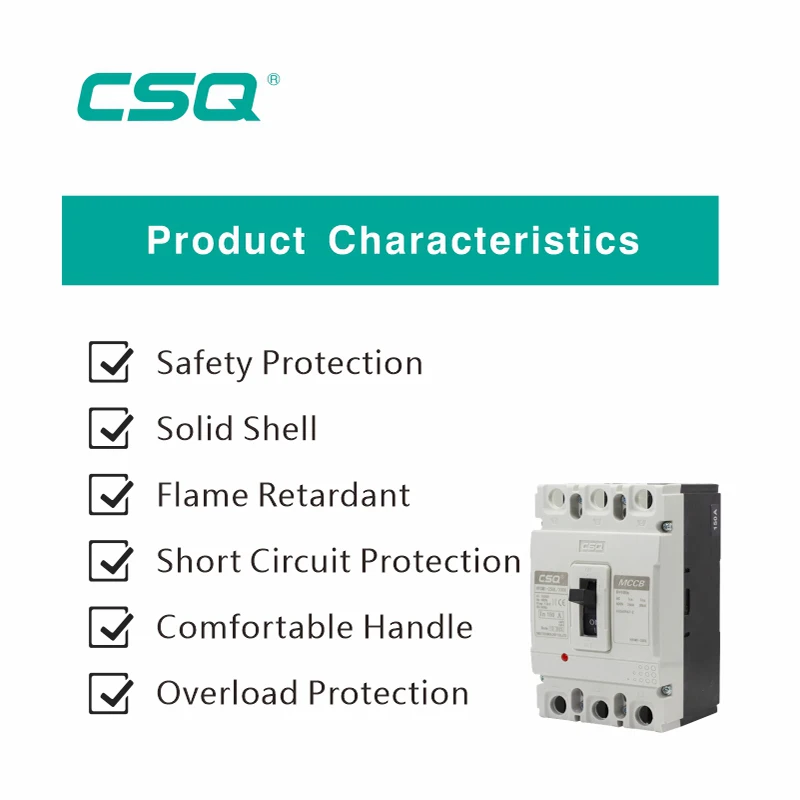 CSQ HYCM1 MCCB 125AMP 3p 4 Pole Molded case Circuit Breaker Low Voltage Home Use Breaker 200A 300A 400A Circuit Breaker