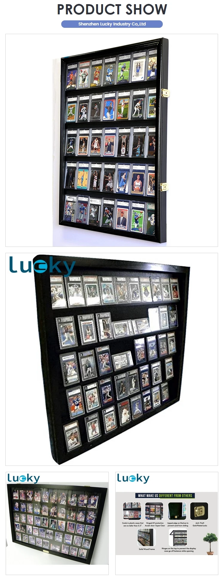 Factory Direct Delivery Wall Mounted Graded Trading Card Display Case