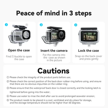 Telesin Waterproof Case for DJI Osmo Action 5 4 3 High Quality Material Action Camera 45m Dive Housing detail image