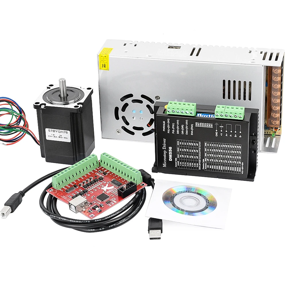 4Axis USB CNC Controller Kit Nema 23 Stepper Motor 425oz-in/112mm with ...