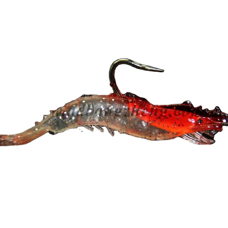 CASTSTRIKE 3-Pack Shrimp Fishing Lures - Pre-Rigged Glow Eye Soft Bait For Bass, Trout, Redfish