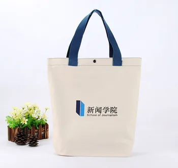 Custom Logo And Design Canvas Institute Tote Bags For Promotion
