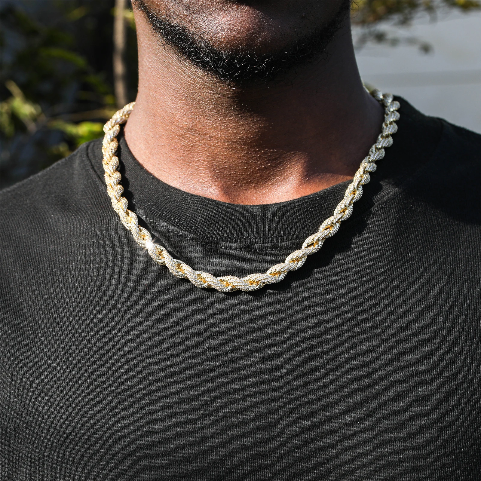 2023 Hip Hop Jewelry - Iced Out 8mm Rope Chain Necklaces