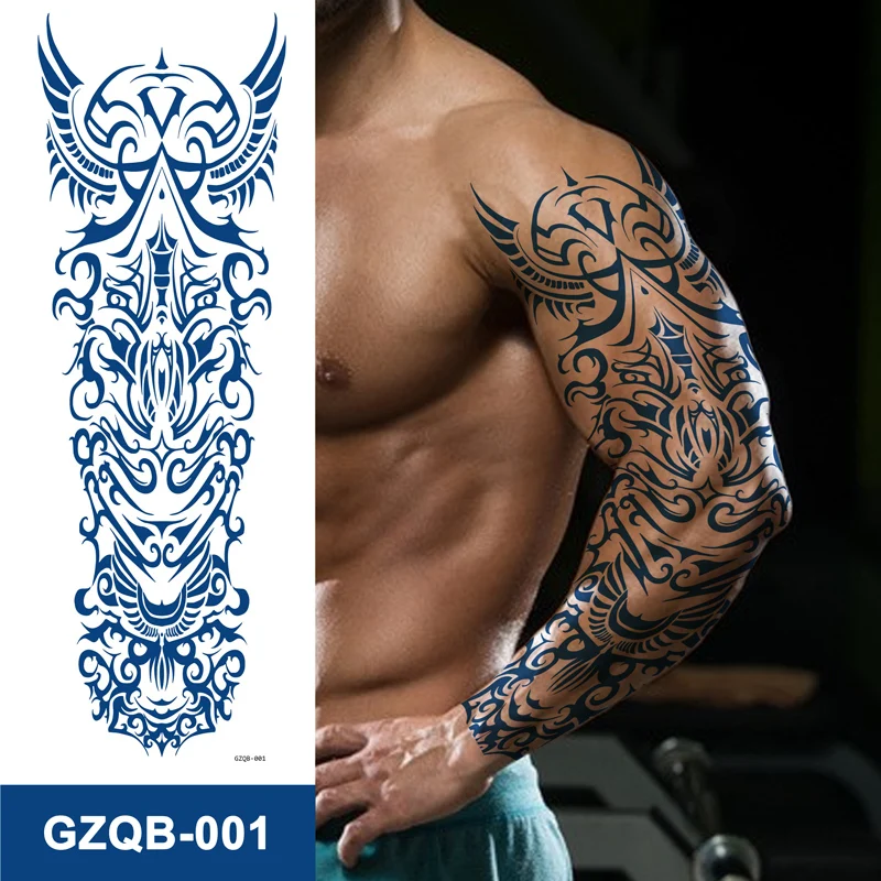 Hot Selling Adult Full Arm Semi Permanent Juice Similar Real Temporary Rich Style Water Transfer Tattoo Stickers