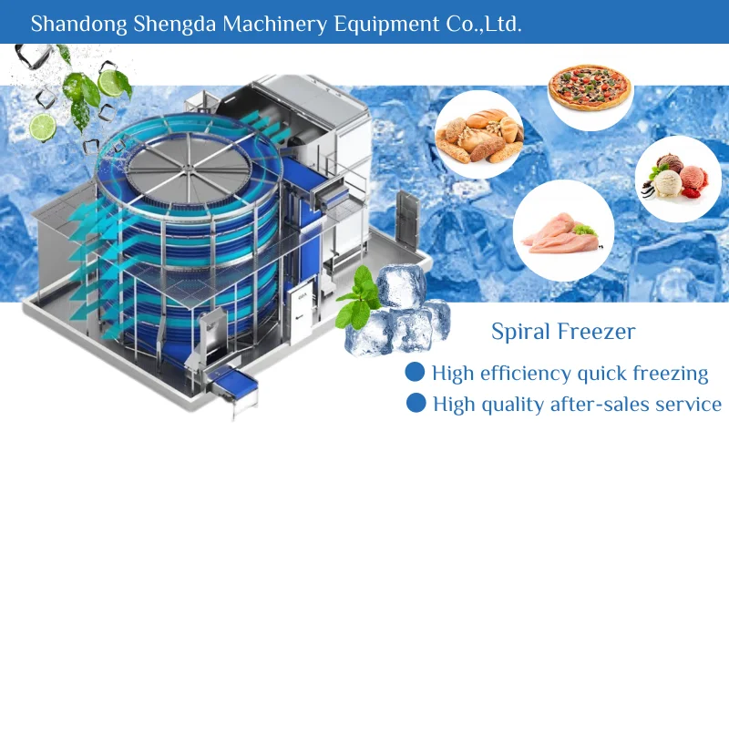 Food Grade Stainless Steel Single Spiral Quick-cooling Freezer For Meat ...