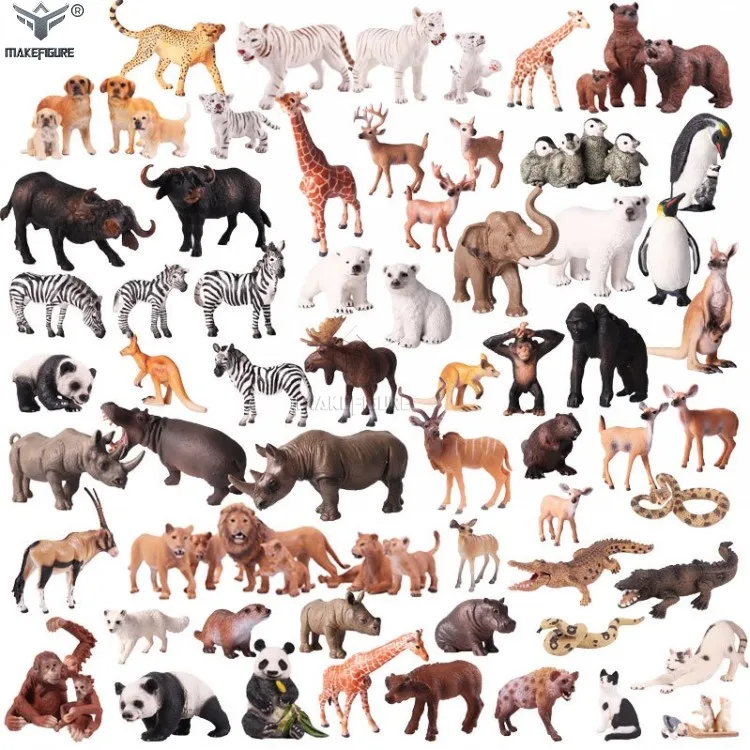 Lifelike Children's Simulated PVC Wild Animals Toy Figures Solid Animal Models Toy Safe PVC Simulation  Animal Figures for Kids