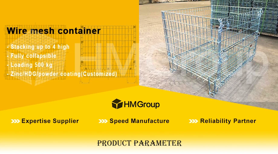 warehouse metal mesh pallet cage