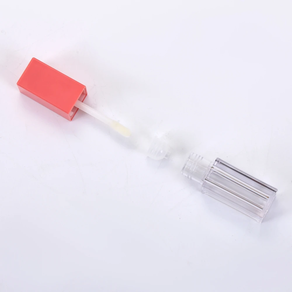 Popular white transparent empty lip gloss tube with big brush