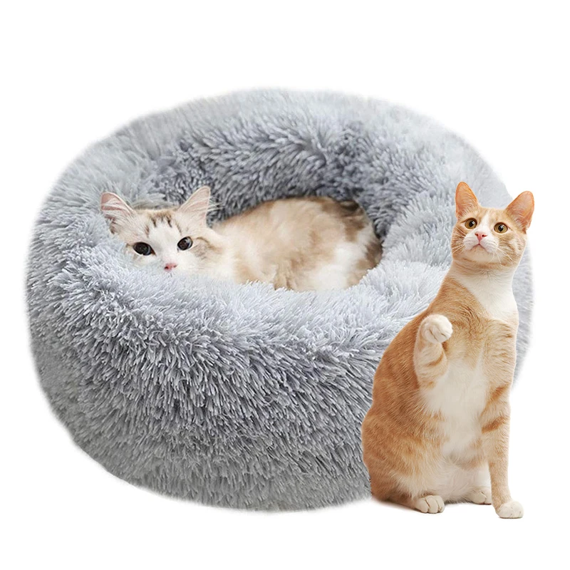 Dog products chew proof modern outdoor anti anxiety portable donut plush cat pet dog beds