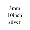 3mm 10inch silver