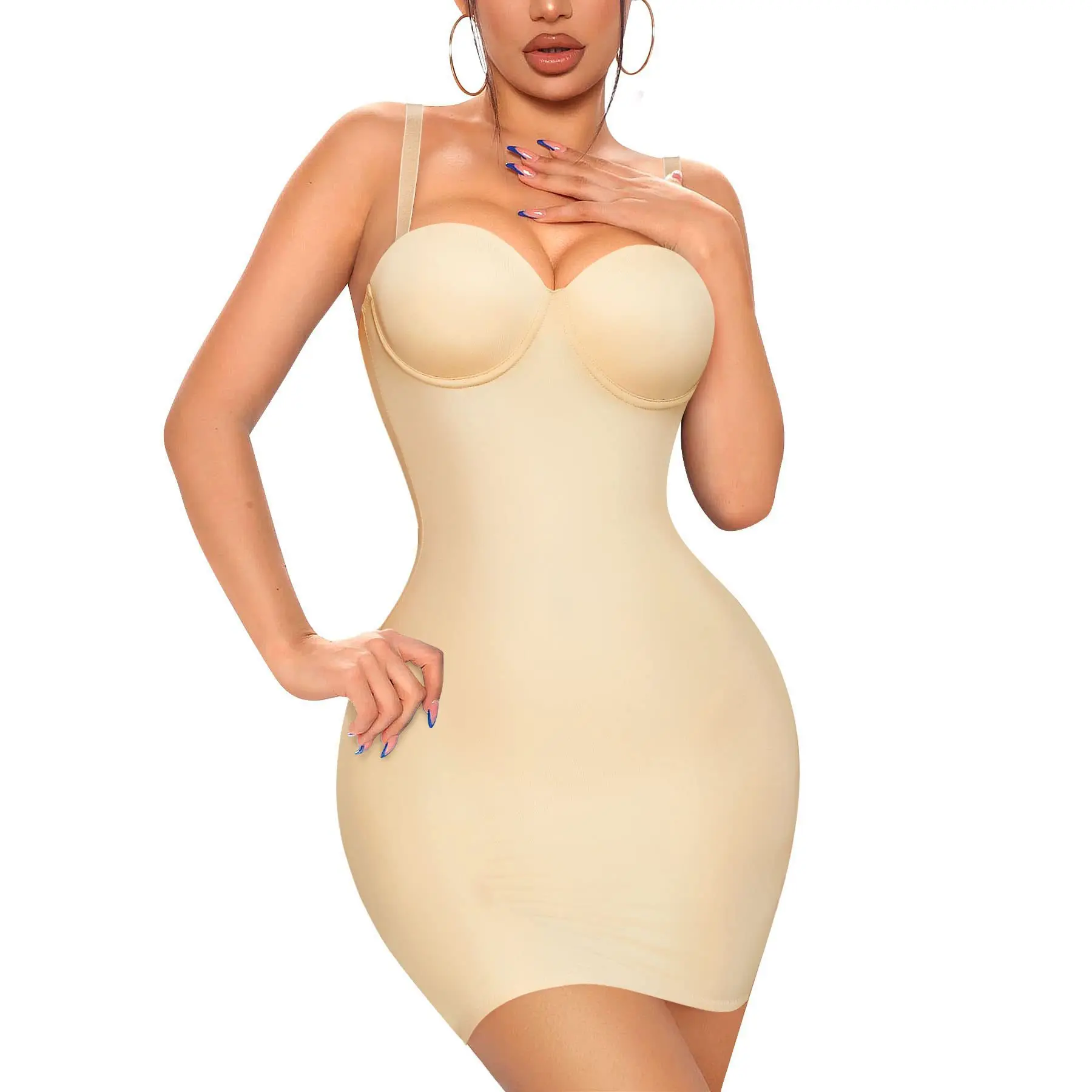 New Women Tight Fitting Dresses Adjustable Shoulder Straps Built-in Bra Full Body Shaping Elasticity Hip Lifting Body Shapewear New Women Tight Fitting Dresses Adjustable Shoulder Straps Built-in Bra Full Body Shaping Elasticity Hip Lifting Body Shapewear