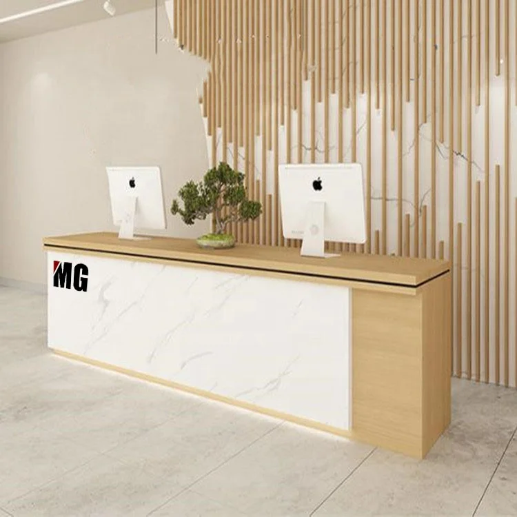 Nordic Style Minimalist High Quality Modern Reception Counter Lobby Desk Modern Reception Desks